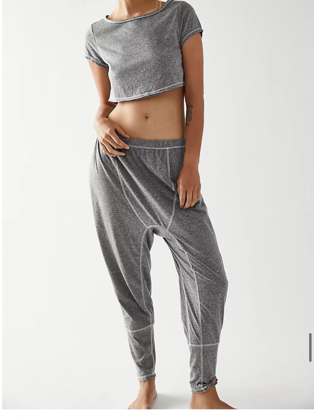 Intimately by Free People Pillow Talk Cropped Harem Pants in Olive